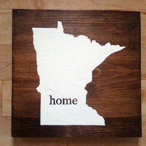 Minnesota State Map Home Wood Sign | Etsy