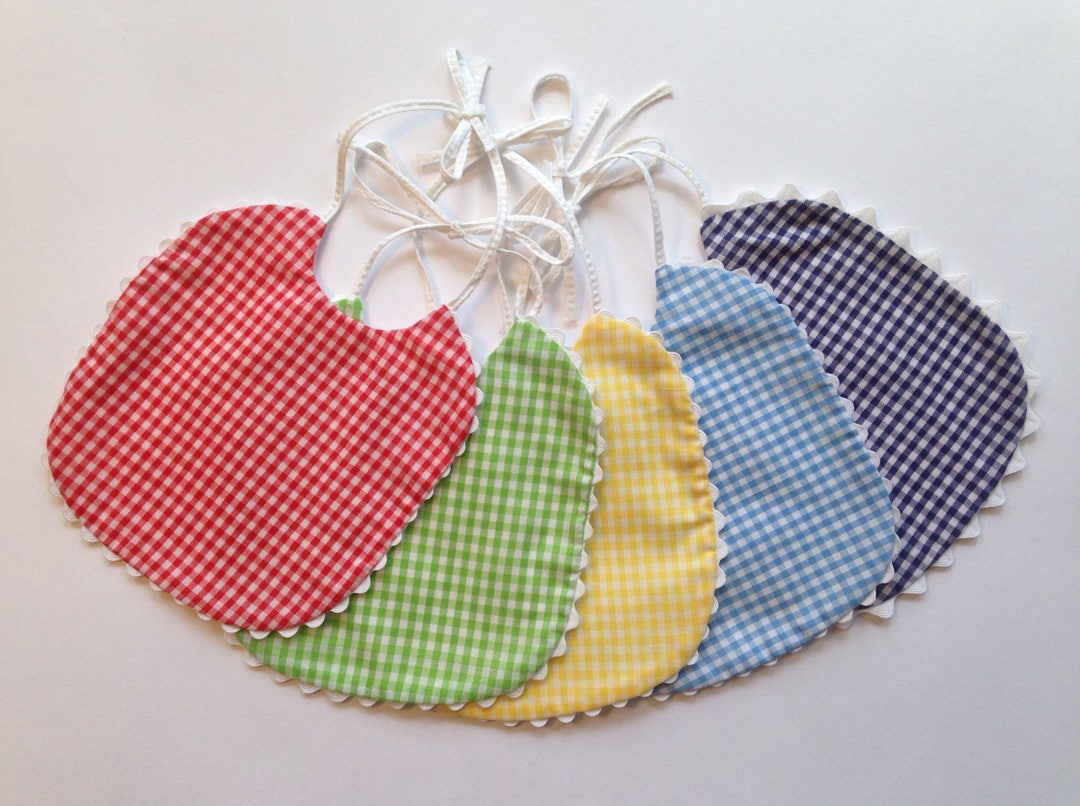 Gingham Bib With Ric Rac for Boys and Girls Newborn to Infant - Etsy