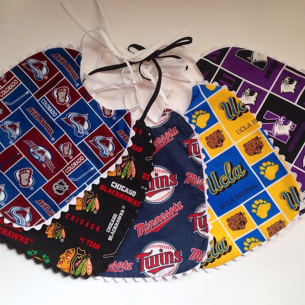 Colorado Avalanche, Chicago Blackhawks, Minnesota Twins, UCLA, or Northwestern University Toddler to Child Bib