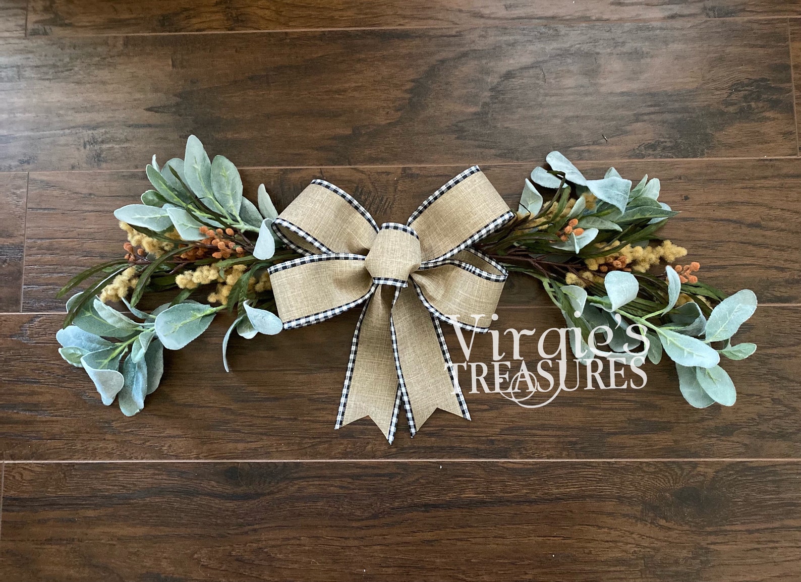 Lambs Ear Swag Door Swag Wall Swag Farmhouse Swag Mimosa Etsy