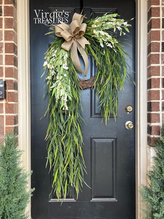 Saw Grass Wreath / Greenery Wreath / Summer Grapevine Wreath