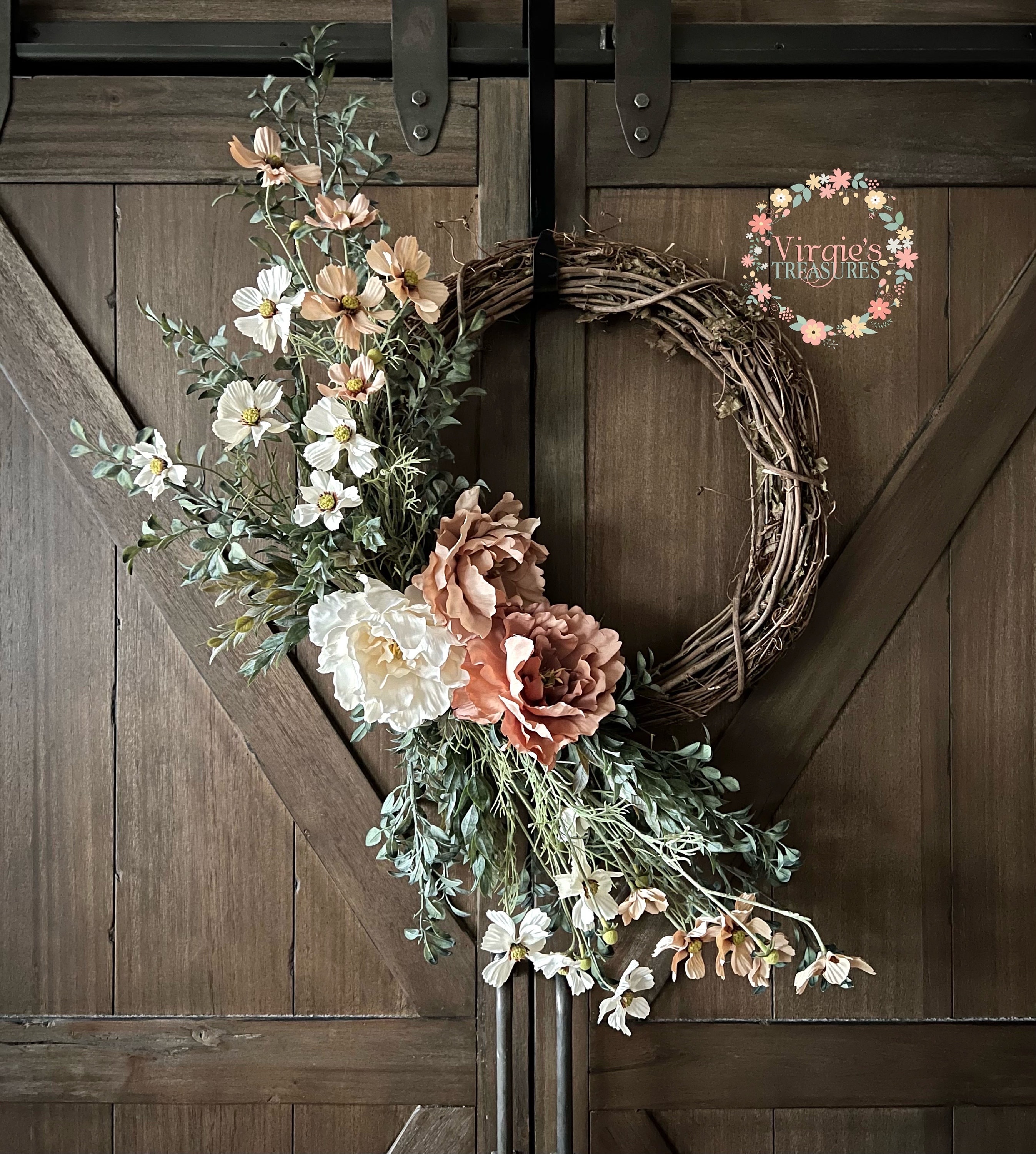 Spring Wreath-front Door Wreath-peony Wreath-summer Wreath-spring