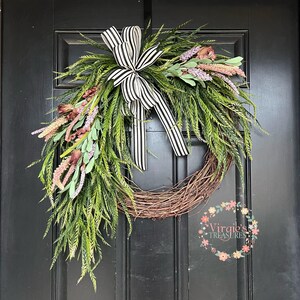 Saw Grass Wreath / Greenery Wreath / Summer Wreath / Spring Wreath / Everyday Wreath / Front Door Wreath / Cascading Greenery Wreath