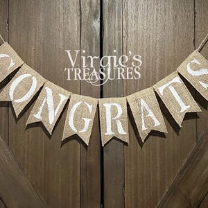 Congrats Burlap banner / Bunting Burlap Banner / Custom Handmade Burlap Banner