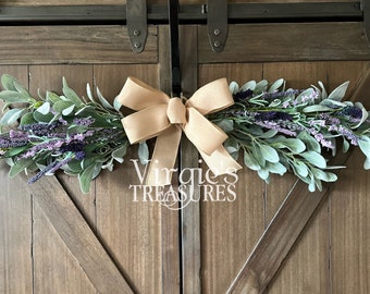 Floral XL Swag, 40” Door Swag, Wall Swag, Farmhouse Swag, Purple