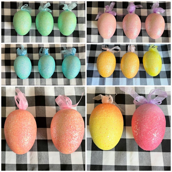 Glitter Foam Eggs / Easter Egg Decoration / Spring Decorations / Easter Foam Eggs / Mixed Color Egg Assortment / Easter Tree Decor-1 Egg