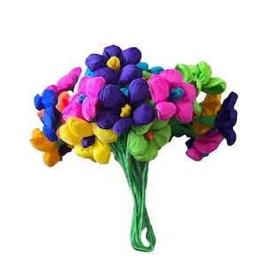 Flower Paper Bunch | Fiesta Paper Flowers | Fiesta Flowers | Mexican paper flowers | Fiesta Crepe paper flowers | Fiesta Bouquet