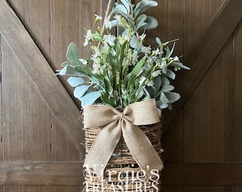 Tobacco Basket Wreath | Magnolia Floral Decor | Easter Centerpiece