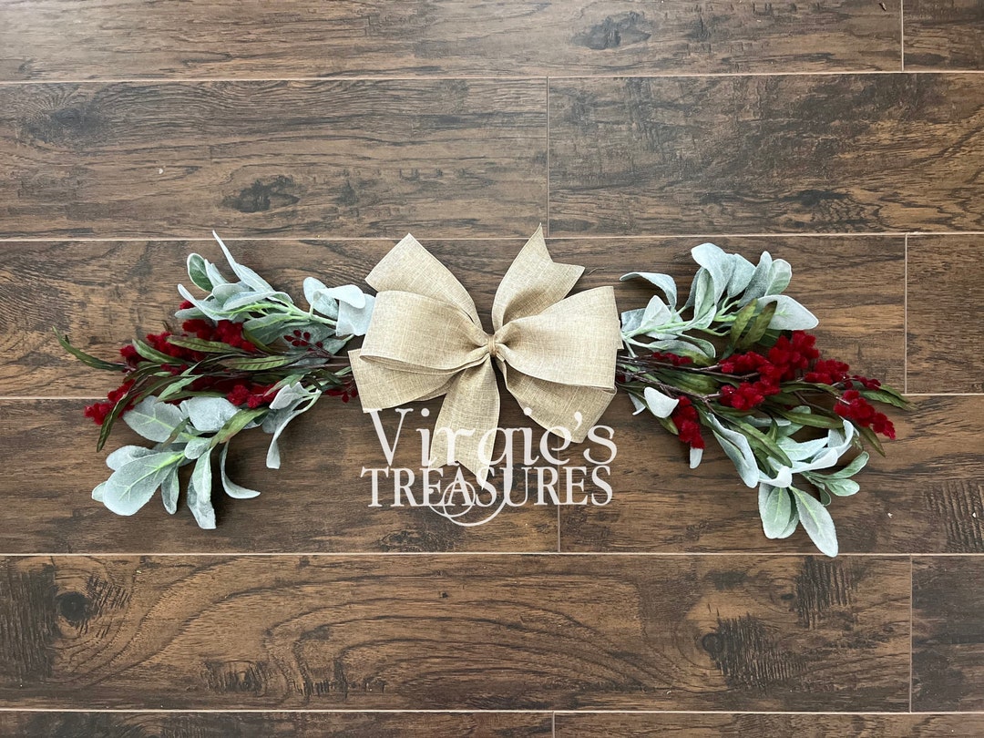 Lambs Ear Swag, Door Swag, Wall Swag, Farmhouse Swag, Lambs Ear Swag