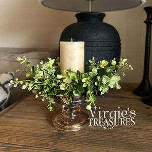 Eucalyptus Candle Wreath | Greenery Candle Wreath | Spring Wreath | Farmhouse Wreath, Candle Wreath | Candle Holder Decor