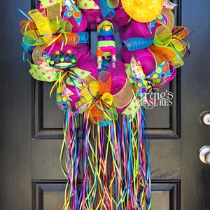 Double Door Fiesta Wreath-Cinco De Mayo Wreath-Fiesta Deco Mesh Wreath-Bright and Colorful Fiesta Wreath-Fiesta San Antonio Wreath, 20 Inch image 3