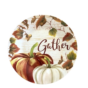 Thanksgiving Salad Plates / Salad Plates / Pumpkin Dinner Plates / 7” Holiday Pumpkin Dessert Plates / Set of 12 plates