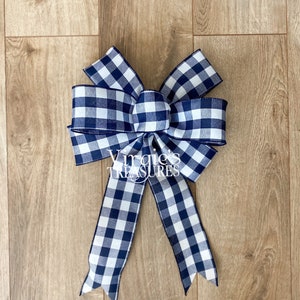Buffalo Plaid Bow, Farmhouse Buffalo Plaid Bow, Lantern Bow, Summer Wreath Bow, Spring bow, Custom Buffalo Plaid Bow