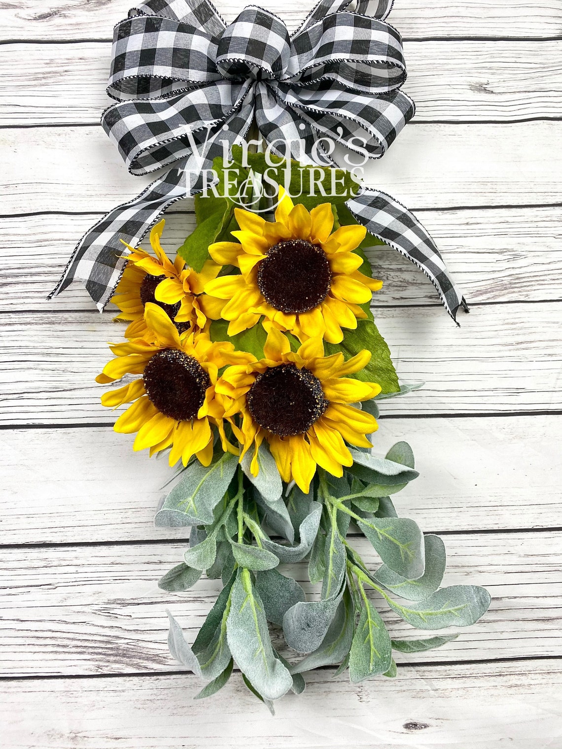 Door Swag Farmhouse Swag Sunflower Wall swag Greenery Swag Etsy