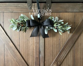 Olive Leaf Swag, Olive Leaf & Lambs Ear Swag, Farmhouse Swag, Everyday Swag, Sleek Wall Accent, Window Decor, Mirror Swag