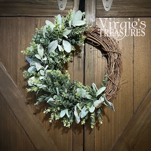 Eucalyptus & Lambs Ear Wreath | Front Door Wreath | Spring Wreath | Year Round Wreath, Everyday Wreath | Farmhouse Wreath, Greenery Wreath