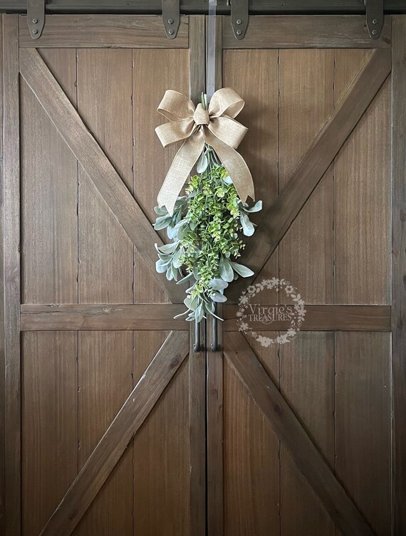 Fresh Eucalyptus Wall Hanging Swag With Dried Roses, Fresh Wreath, Far –  The Barn Company