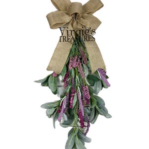 Pink Lavender Swag, Spring Door Swag, Wall Swag, Farmhouse Swag, Summer Swag, Door Hanger Swag, Home Decor, Wall Accent, lavender swag