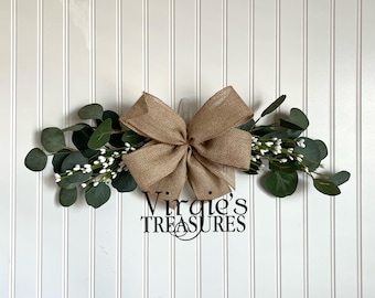 Eucalyptus Swag / Pip Berry Decor / Farmhouse Spring Swag / Spring Swag / Swag  / Wall Swag / Spring Greenery Swag