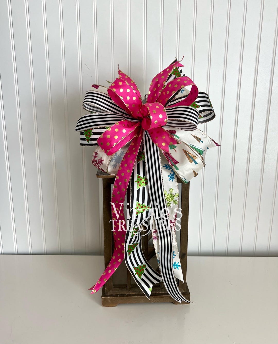 Colorful Tree Topper / Christmas Bow / Christmas Tree Topper Bow ...
