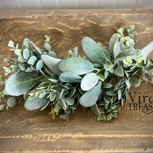Greenery Dough Bowl Filler / Dough Bowl Filler / Farmhouse Garland / Eucalyptus & Lambs Ear Filler / Tiered Tray Greenery / Tray Decor