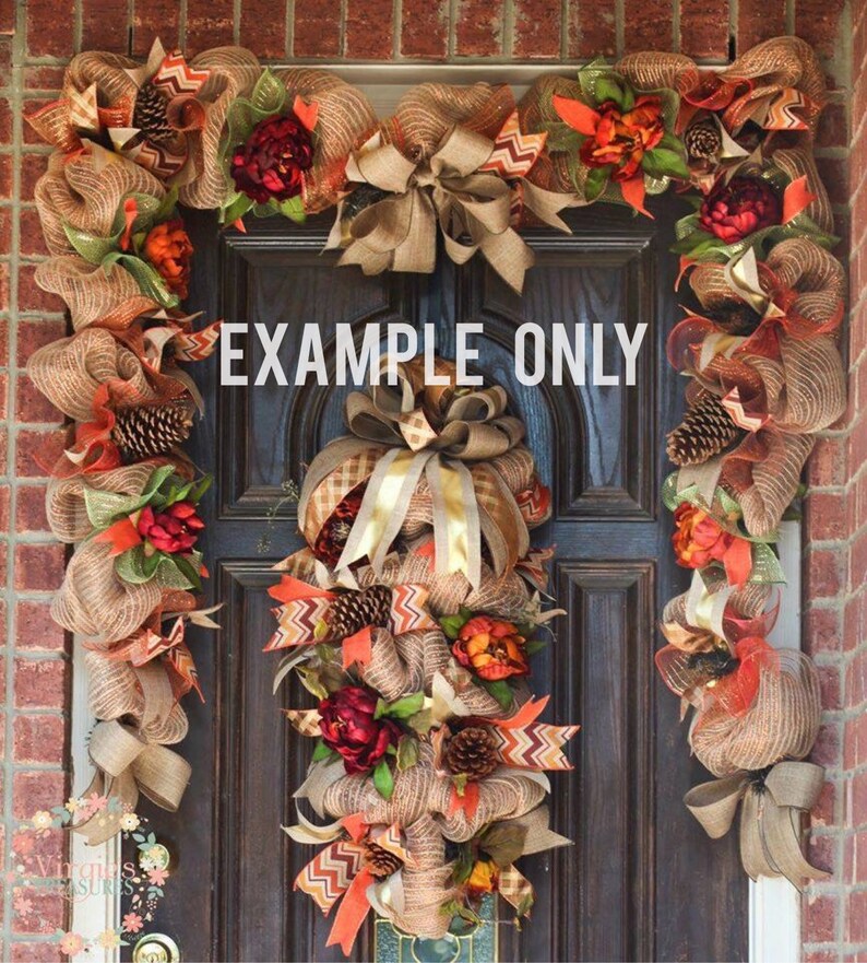 Fall Garland Wreath Custom And Set Mantel Fall Garland Wreath Custom