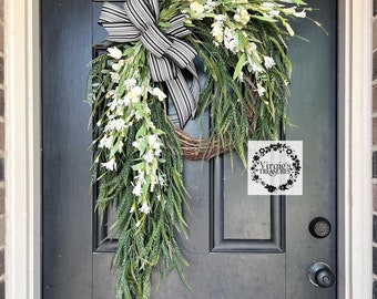 Saw Grass Wreath / Greenery Wreath / Summer Grapevine Wreath / Spring Wreath / Everyday Wreath / Front Door Wreath