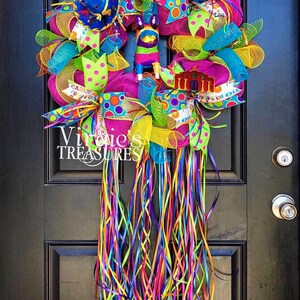 Double Door Fiesta Wreath-Cinco De Mayo Wreath-Fiesta Deco Mesh Wreath-Bright and Colorful Fiesta Wreath-Fiesta San Antonio Wreath, 20 Inch image 2