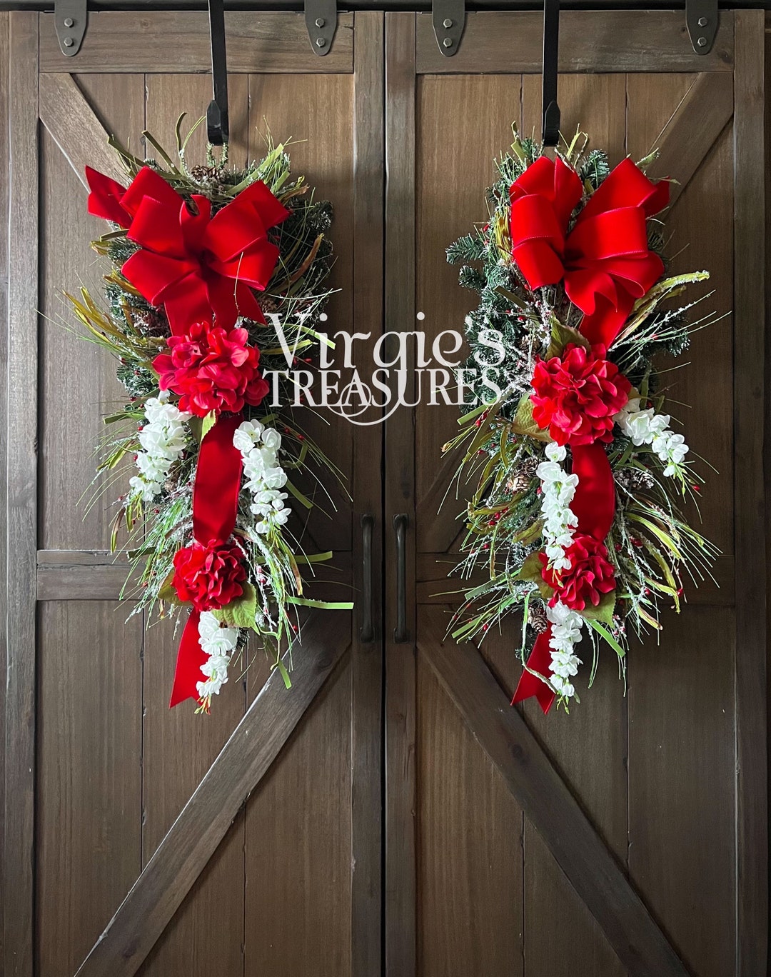 Christmas Swag Set, Christmas Swags Set, Winter Wall Swag, Holiday Swag