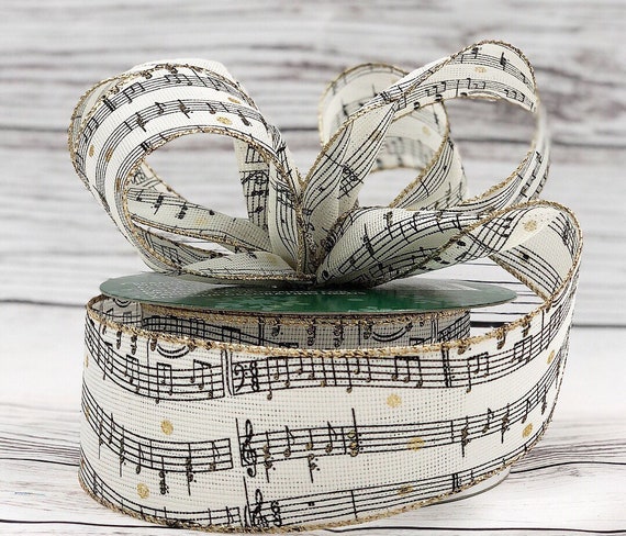 Musical Note Christmas Wired Ribbon-Christmas Wired  Etsy