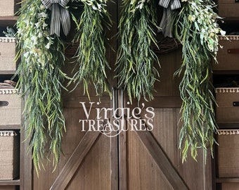 Double Door Saw Grass Wreaths / Greenery Wreaths / Summer Grapevine Wreaths / Spring Wreaths / Everyday Wreaths / Front Door Wreaths