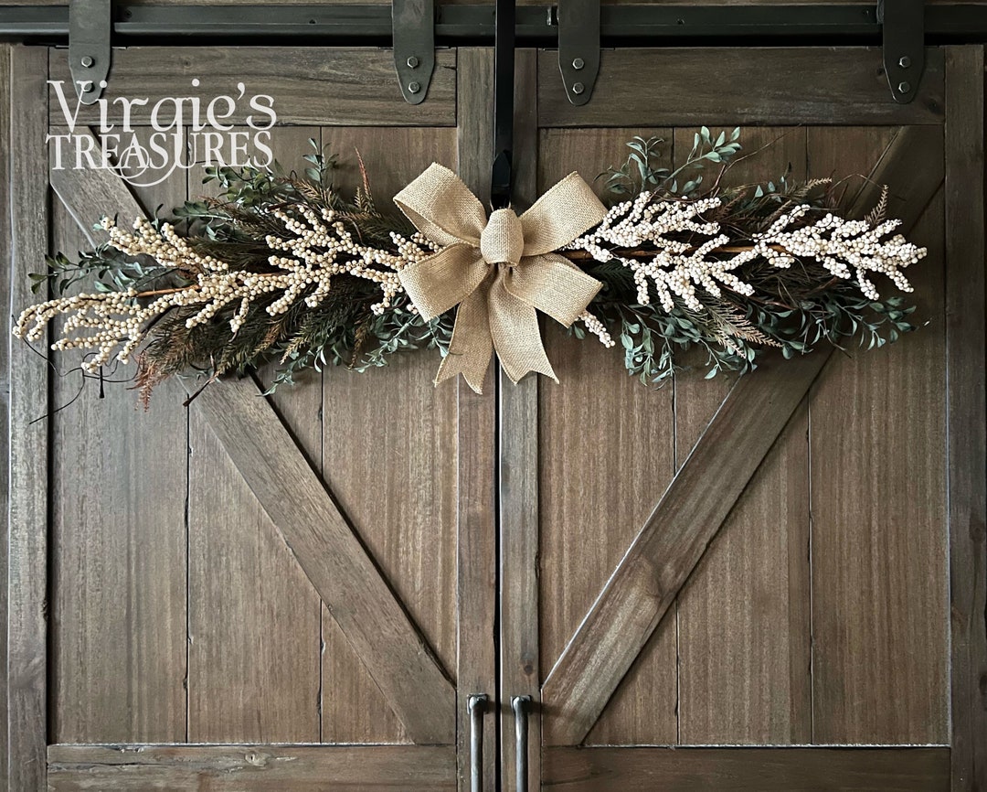 Greenery Swagfarmhouse Swagfrosted Greeny & Charcoal Swagwindow Swag