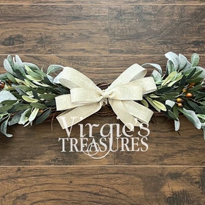 Olive Leaf Swag, Olive Leaf & Lambs Ear Swag, Farmhouse Swag, Everyday Swag, Wall Accent, Window Decor, Frame accent, Kitchen Decor