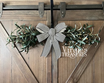 Olive Leaf Swag, Farmhouse Swag, Faux Olive Swag, Door Swag, Door Hanger Swag, Horizontal Swag, 36” Olive Swag