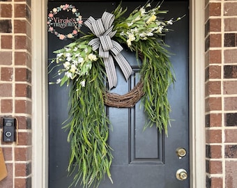 Saw Grass Wreath / Greenery Wreath / Summer Grapevine Wreath / Spring Wreath / Everyday Wreath / Front Door Wreath