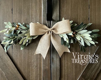 Olive Leaf Swag, Olive Leaf Wall Swag, Farmhouse Swag, Everyday Swag, Wall Accent, Window Decor, Frame accent, Greenery Swag