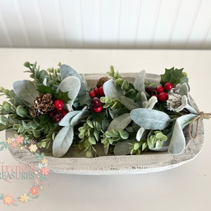 Christmas Dough Bowl Decor / Dough Bowl Decor /Christmas Garland / Dough Bowl Filler / Farmhouse Garland / Winter Decor / Holiday Decor