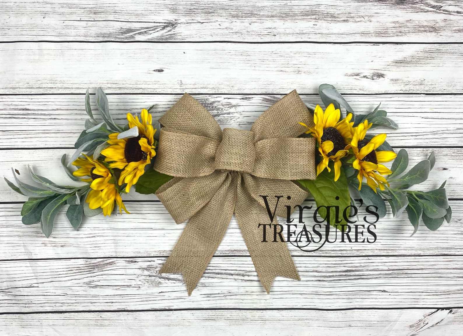 Wall Swag Farmhouse Swag Sunflower Wall swag Greenery Swag Etsy