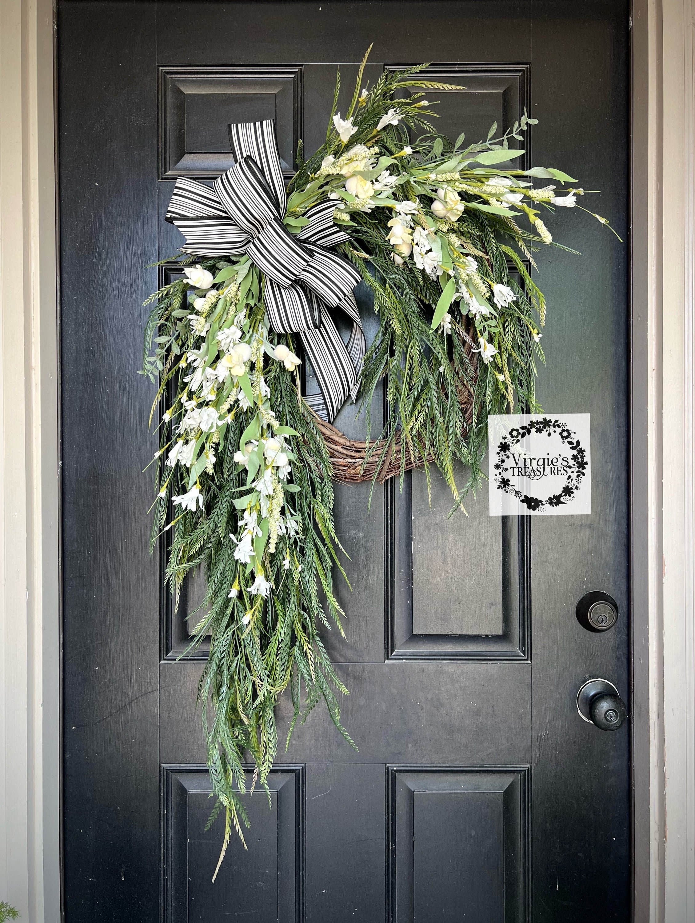 Saw Grass Wreath / Greenery Wreath / Summer Grapevine Wreath