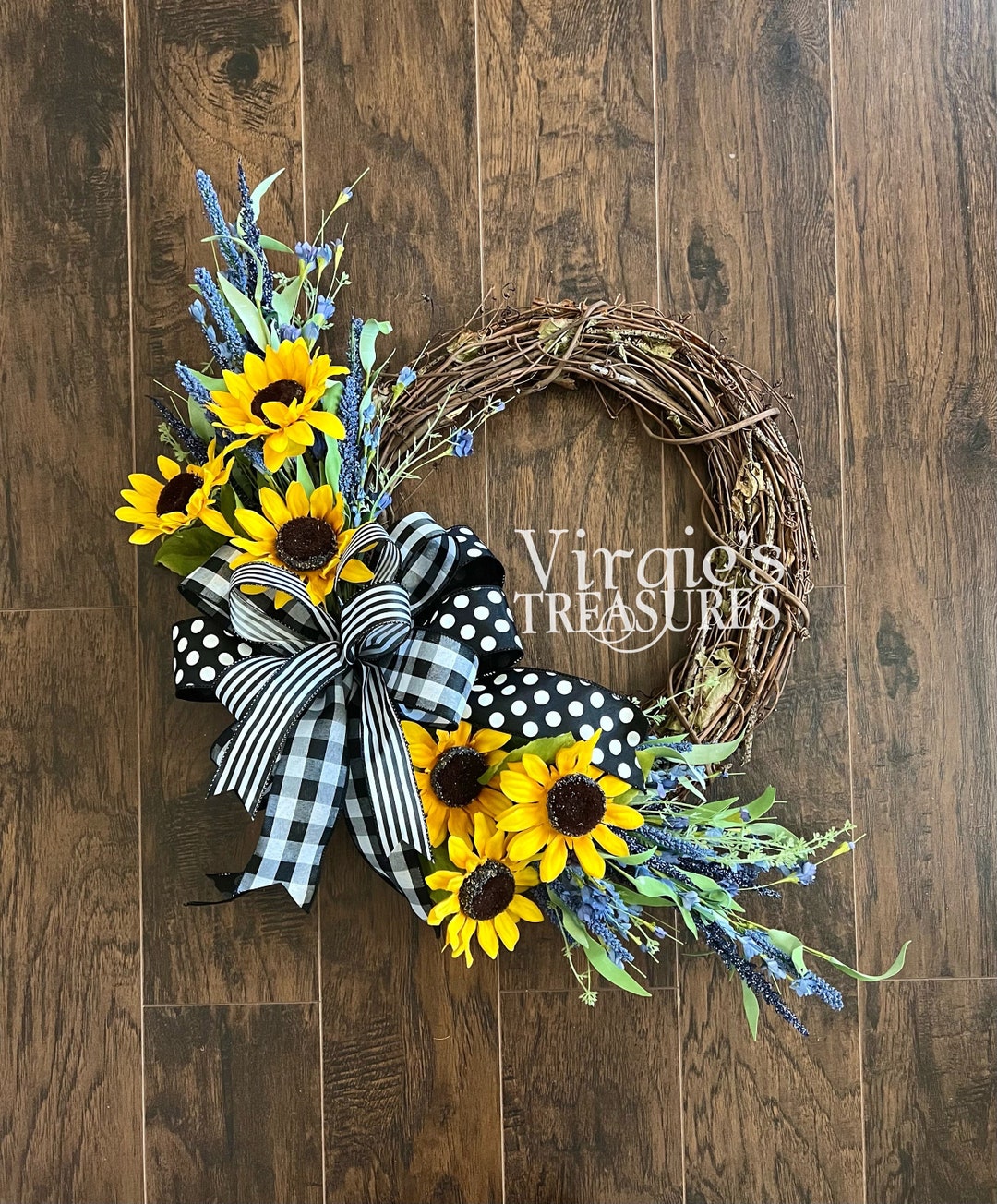 Sunflower Wreath for Front Door, Sunflower Grapevine Wreath, Farmhouse ...
