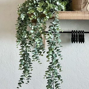 Hanging Eucalyptus Greenery-Artificial Eucalyptus Greenery-Eucalyptus Bush-Shelf Greenery Bush-Bookcase Greenery-Vase Plastic Greenery