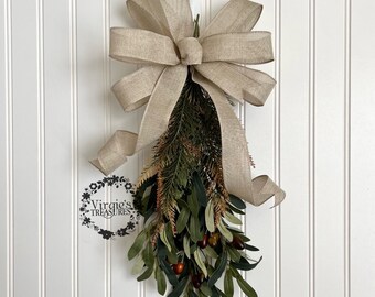 Olive Branch Swag, Olive Leaf Wall Swag, Farmhouse Mini Swag, Everyday Swag, Wall Accent, Window Decor, Cabinet Decor, Kitchen Decor