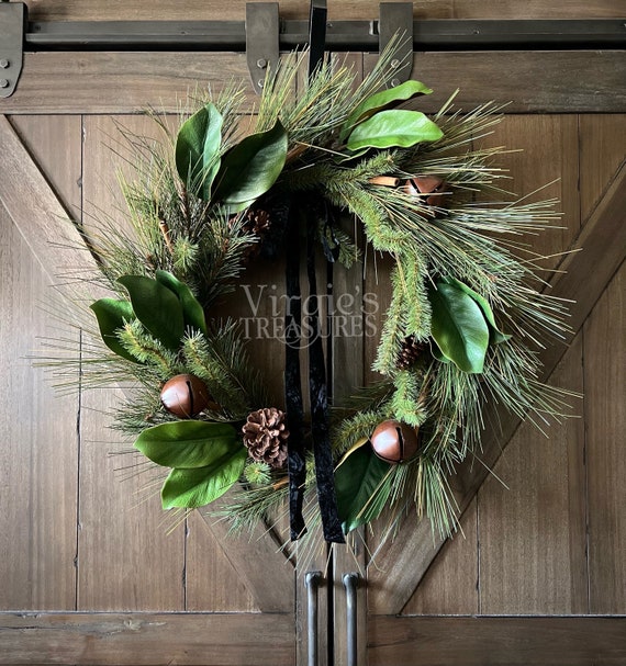 Couronne De Pin Hivernale-couronne De Noël-couronne D'hiver De Vacances- Couronne De Verdure D'hiver Rustique-couronne De Pin-couronne D'hiver De Cabine-couronne De Magnolia - France