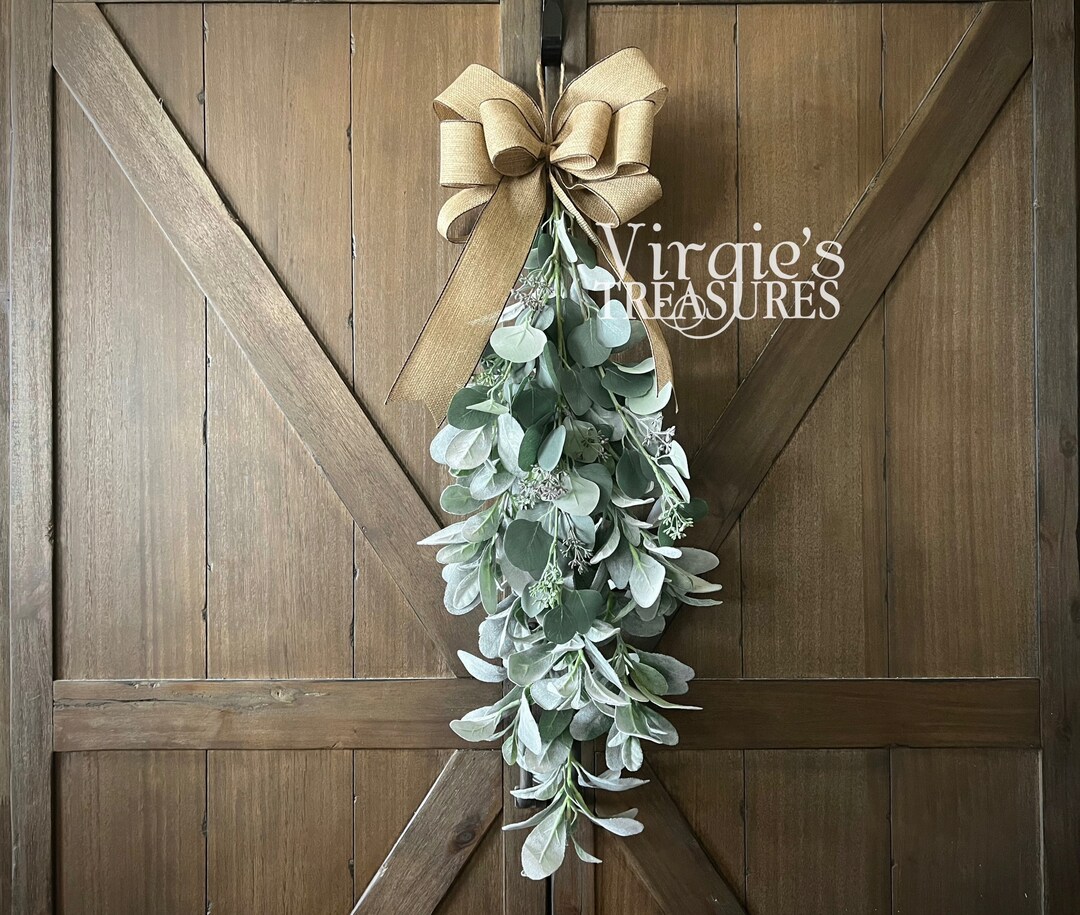 Eucalyptus & Lambs Ear Swag, Eucalyptus Swag, Farmhouse Swag, Everyday