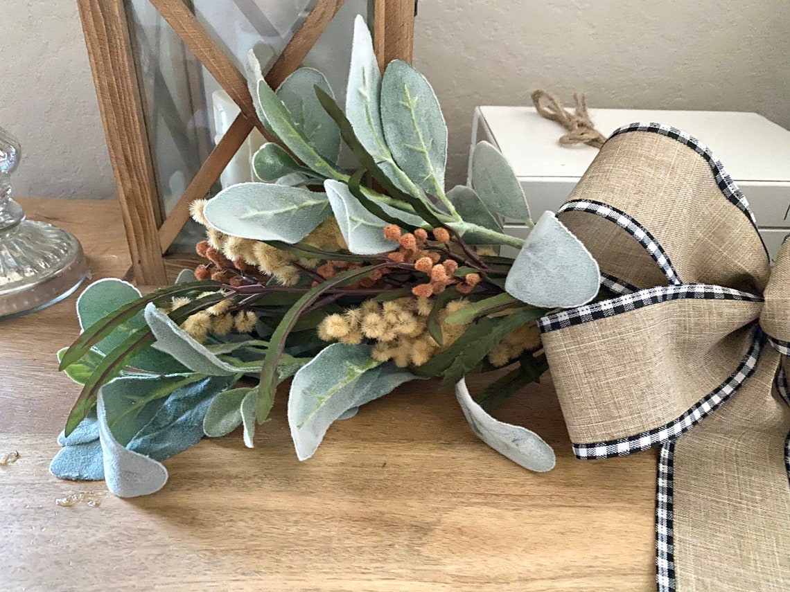 Lambs Ear Swag Door Swag Wall Swag Farmhouse Swag Lambs Etsy