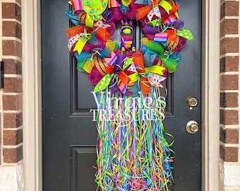 Strawberry Deco Mesh Wreath - Etsy