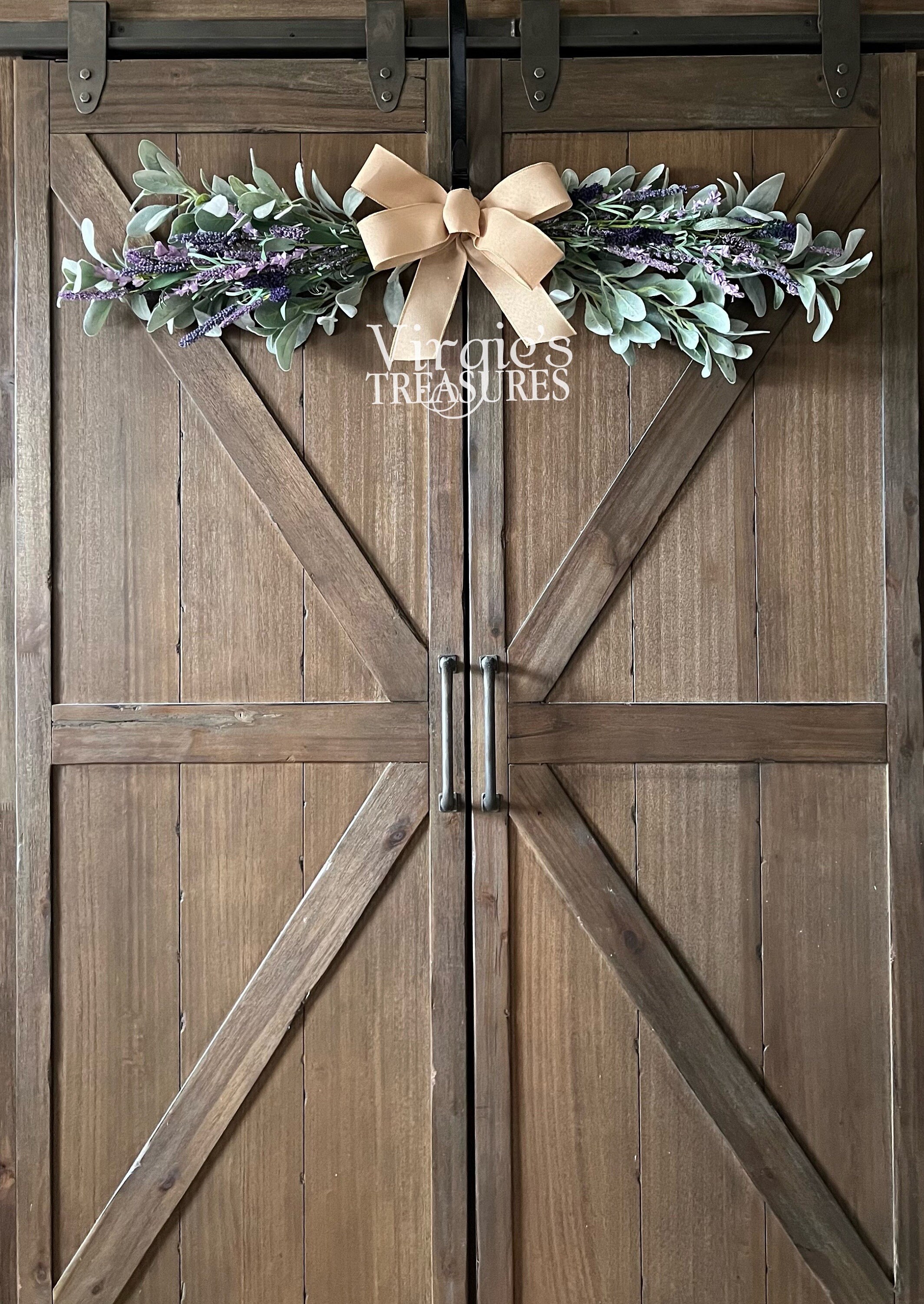 Floral XL Swag, 40” Door Swag, Wall Swag, Farmhouse Swag, Purple