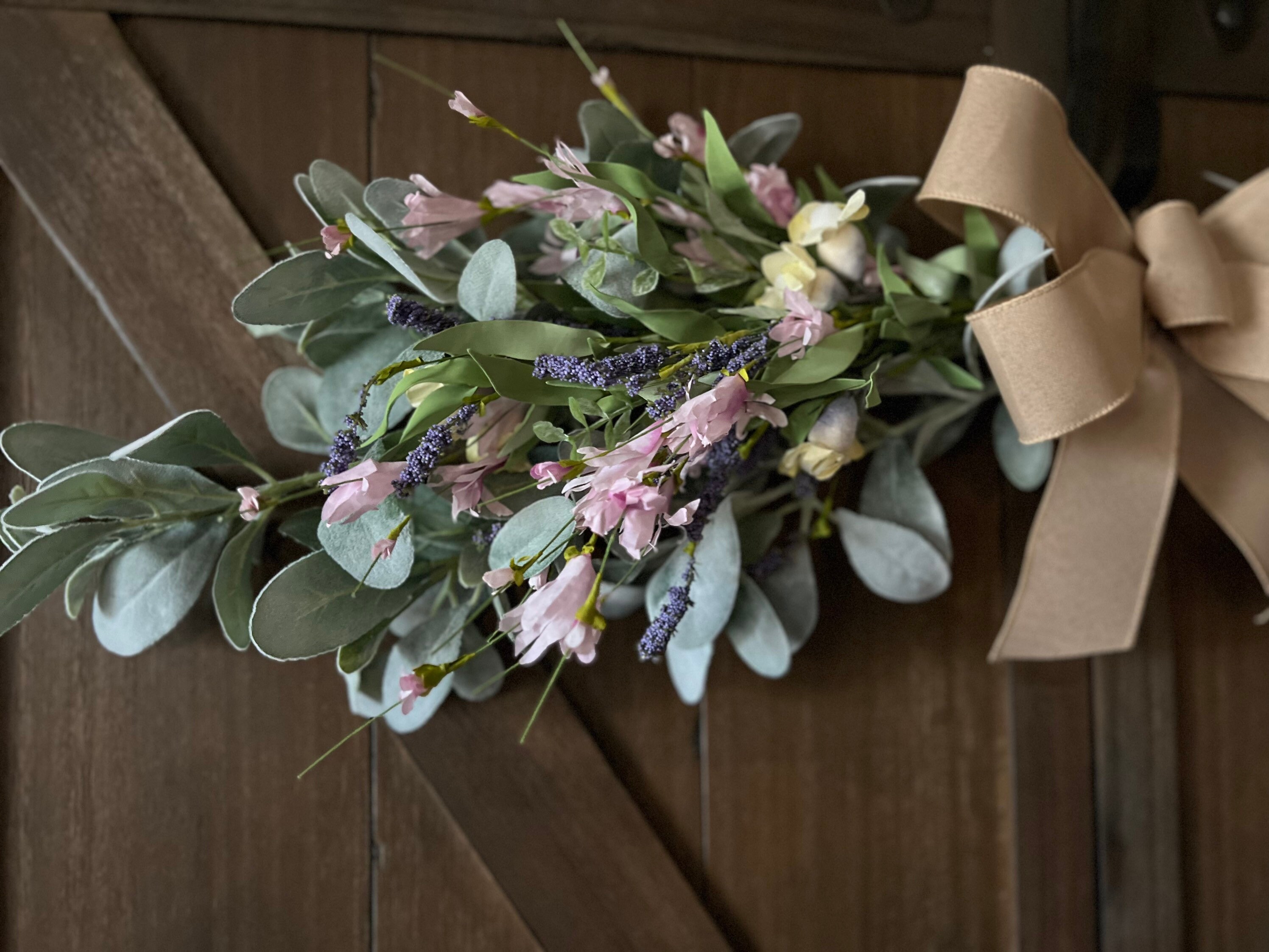 Purple Blossom and Berry XL Swag, 40” Greenery Swag, Spring Swag