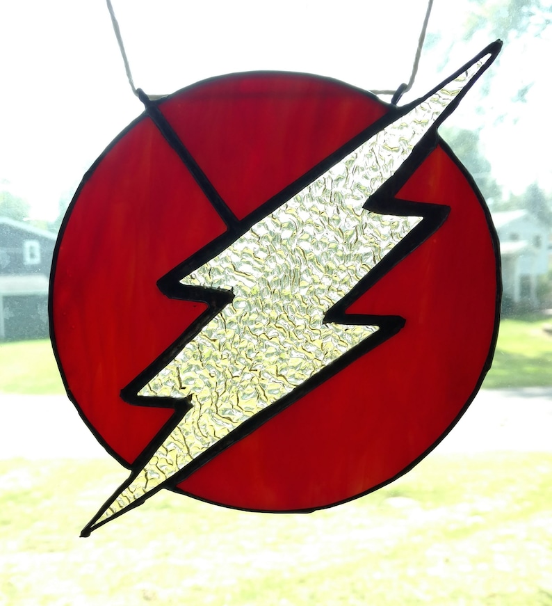 The Flash stained glass sun catcher