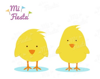 Couple of two sweet baby chickens for new borns Clip Art for birthdays Instant digital download